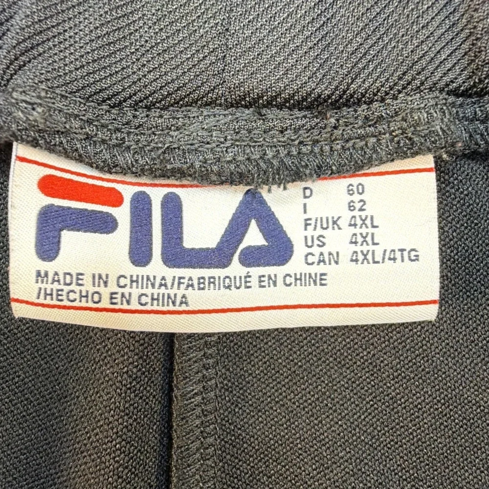 FILA Jogger Pants Mens 4XL Black Zip Pocket Elastic Waist Athletic Casual - Picture 12 of 16